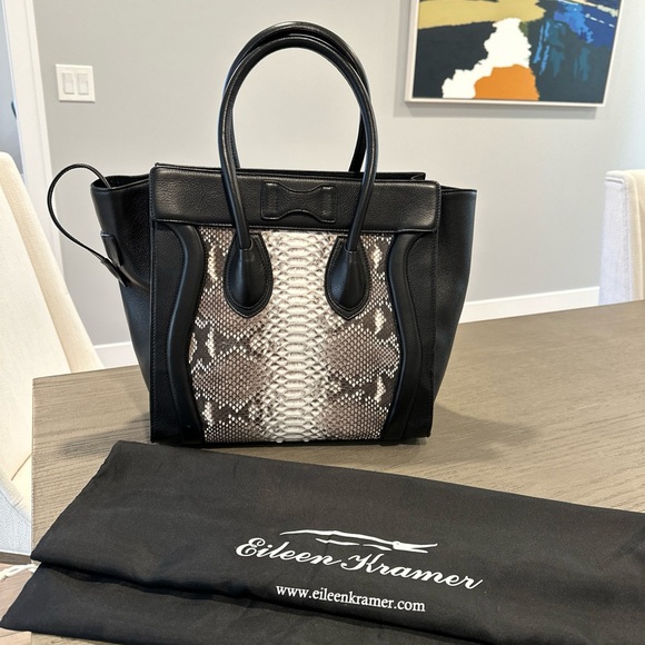 Eileen Kramer Leather and Python Handbag Purse, NWOT - Picture 14 of 14